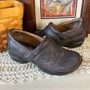 BOC Born Casual Clogs‎ Brown Leather Slip On Mule Shoes Women Size 7M Boho